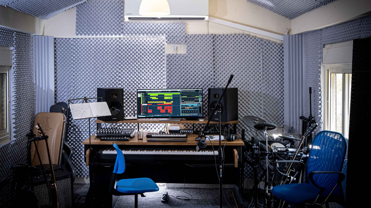 Shani Berger in his music production studio